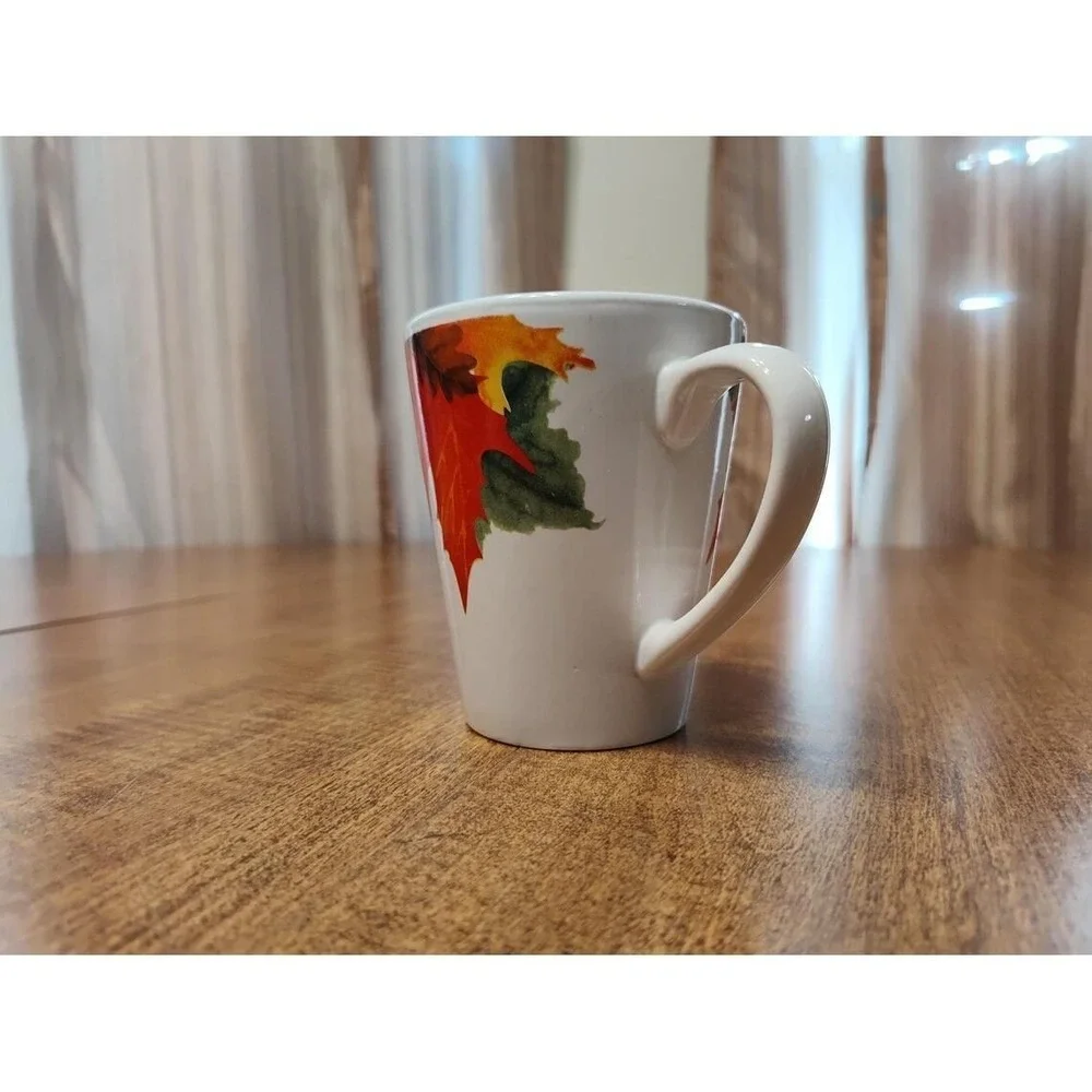 Handmade Autumn Maple Leaves 10 oz Pumpkin Spice Two Wick Mug Candle OOAK B22